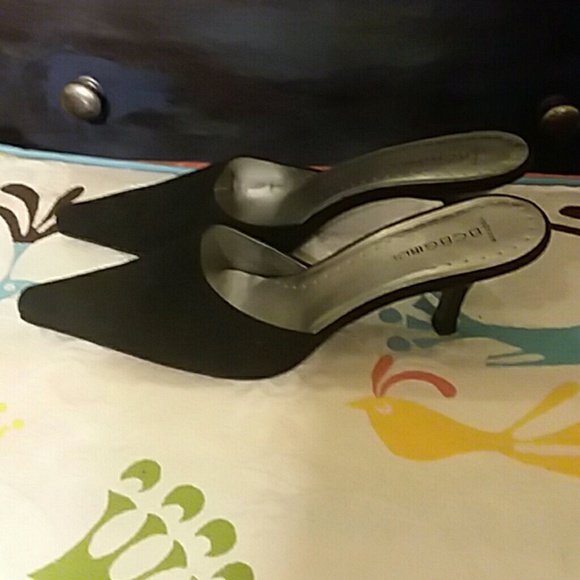 black suede size 8 bcbg girls kitten pumps made in - Picture 2 of 5